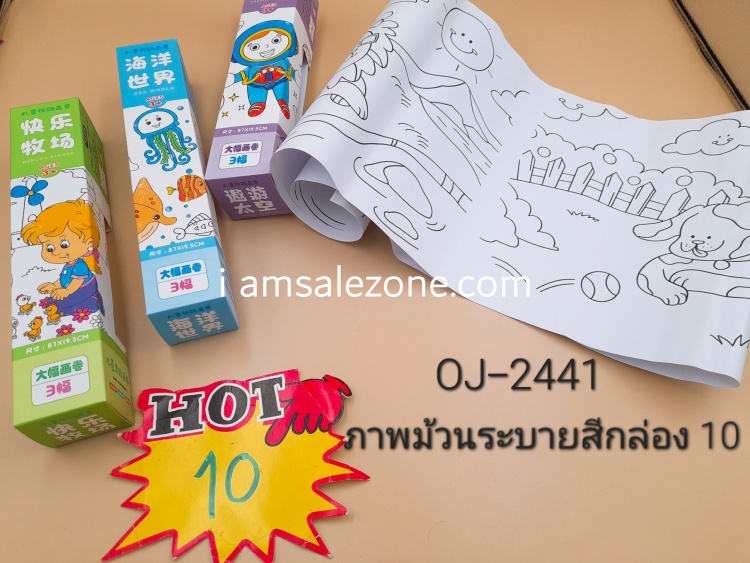 10 ภาพม้วนระบายสีกล่อง O2441 (โหล)