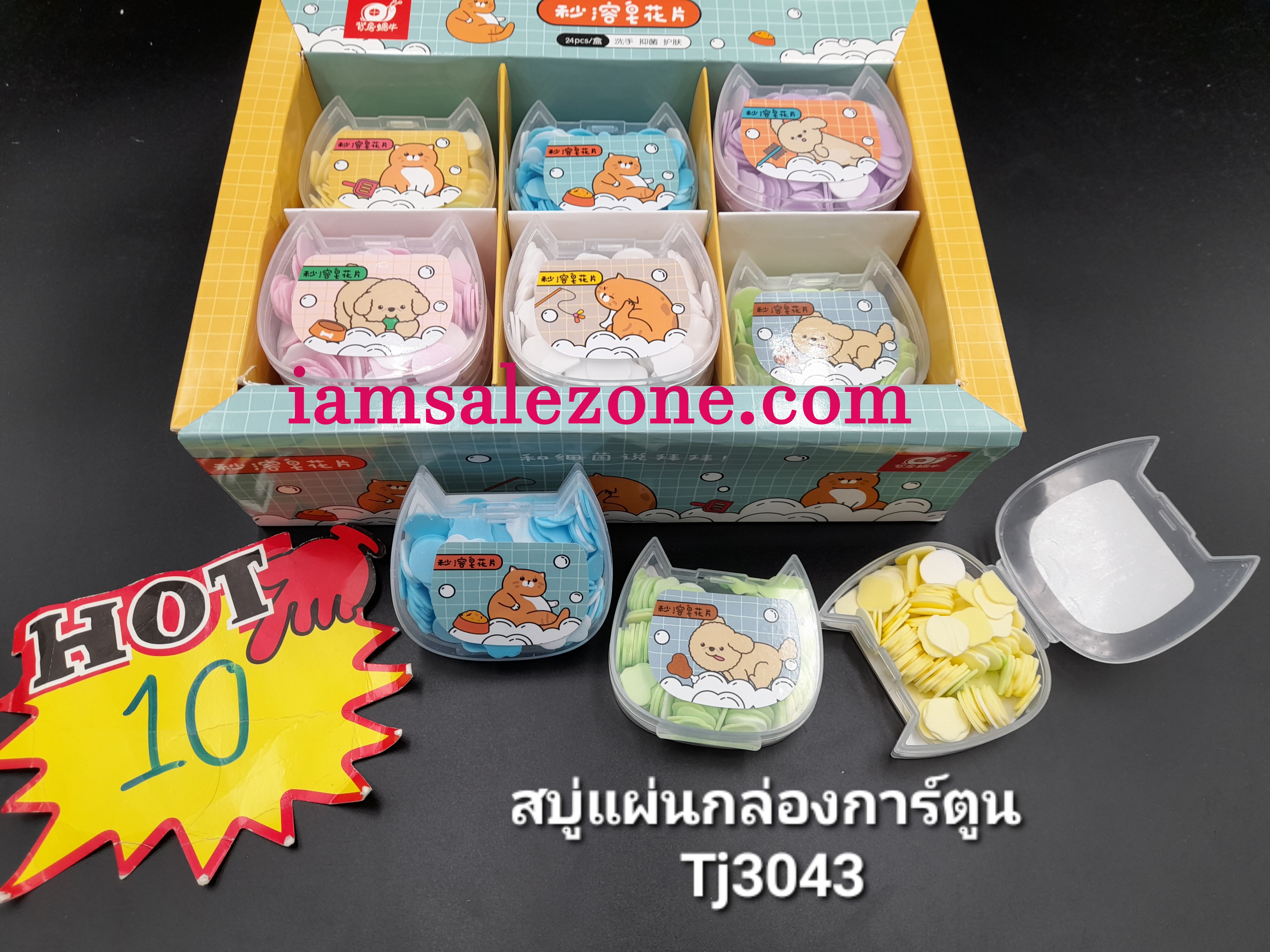 10 สบู่แผ่นกล่องการ์ตูน T3043 (24ชิ้น)