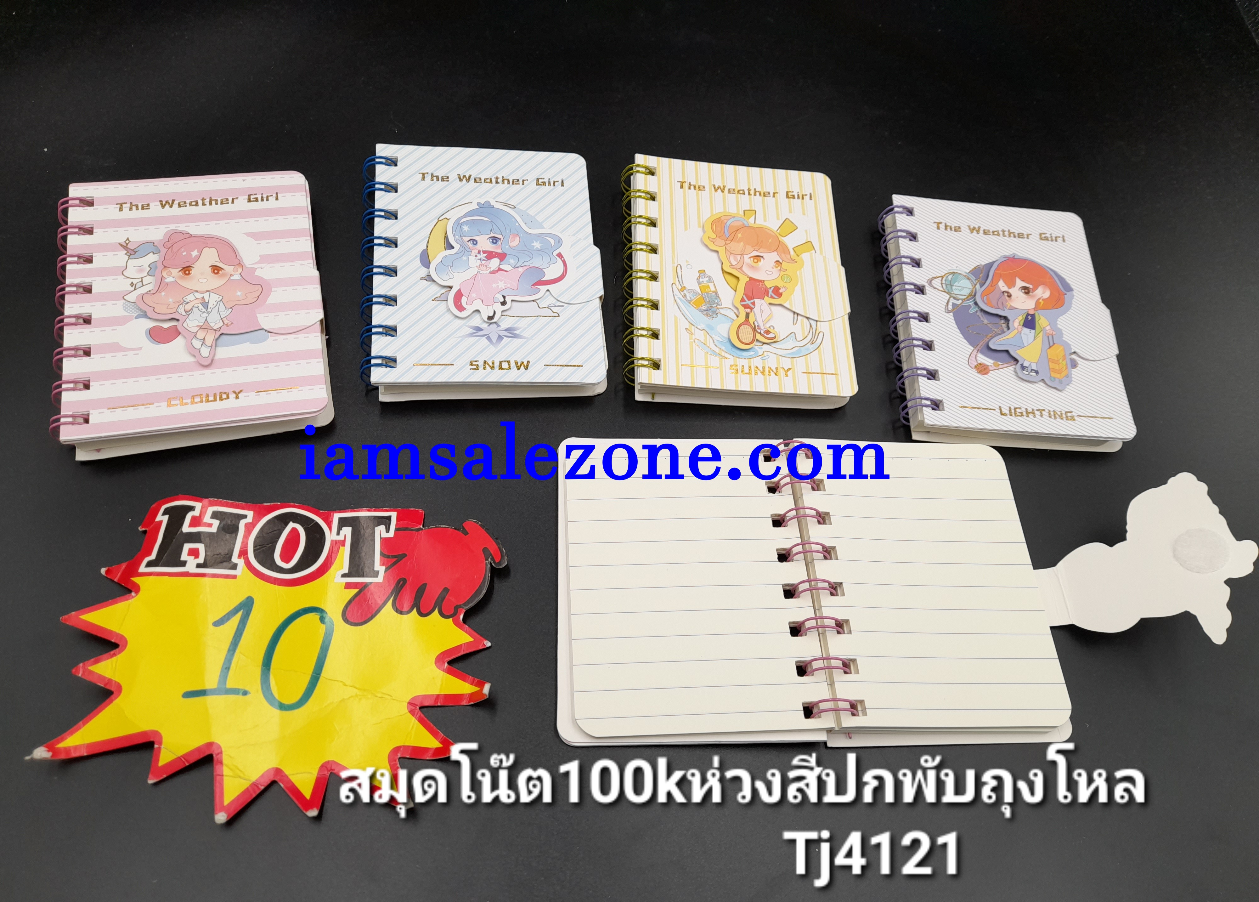 10 โน๊ต 100K ห่วงสีปกพับถุงโหล TJ4121 (โหล)