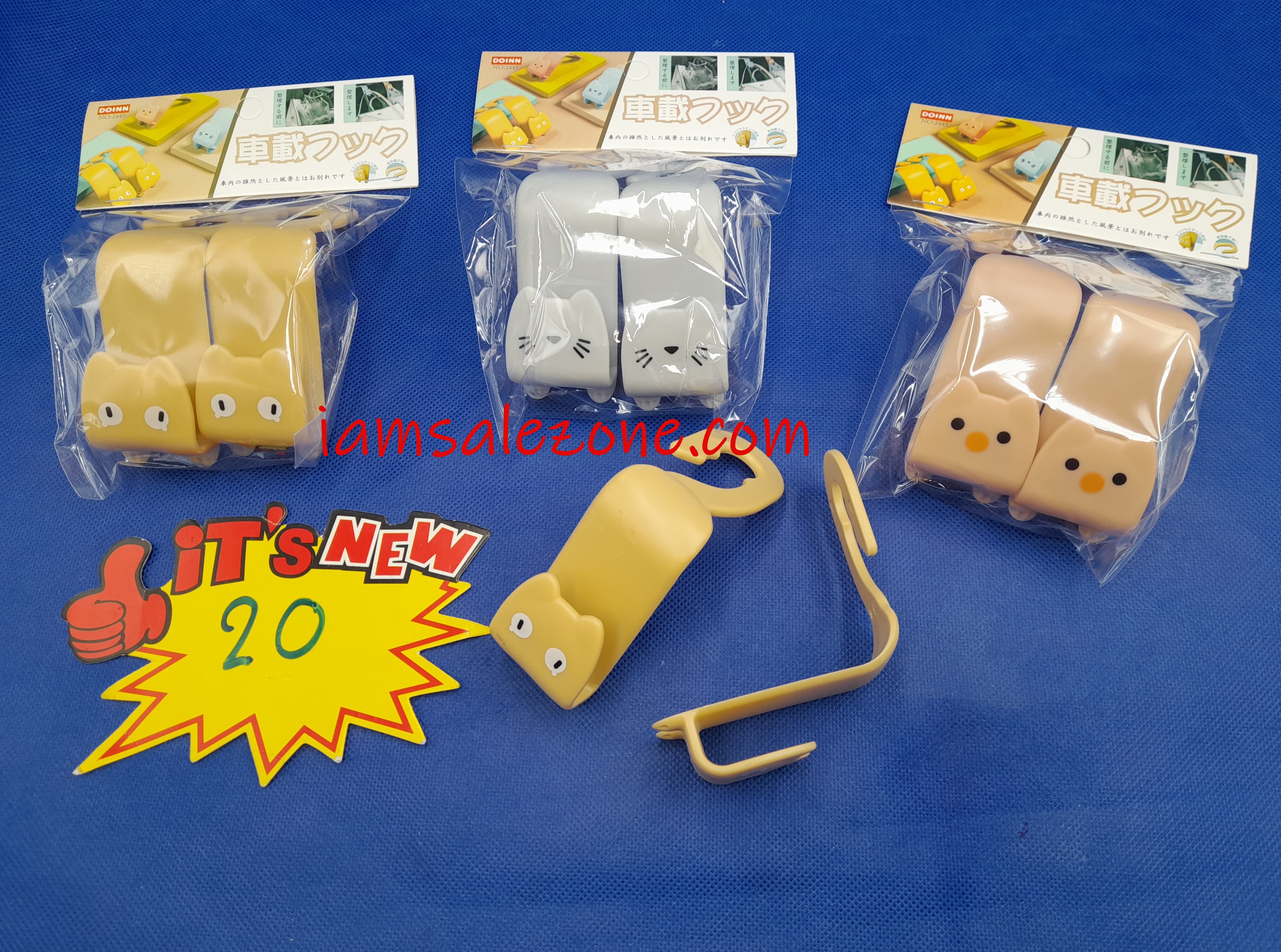 20 ขอแขวนในรถสีหัวการ์ตูน 1*2 TJ3807 (โหล)