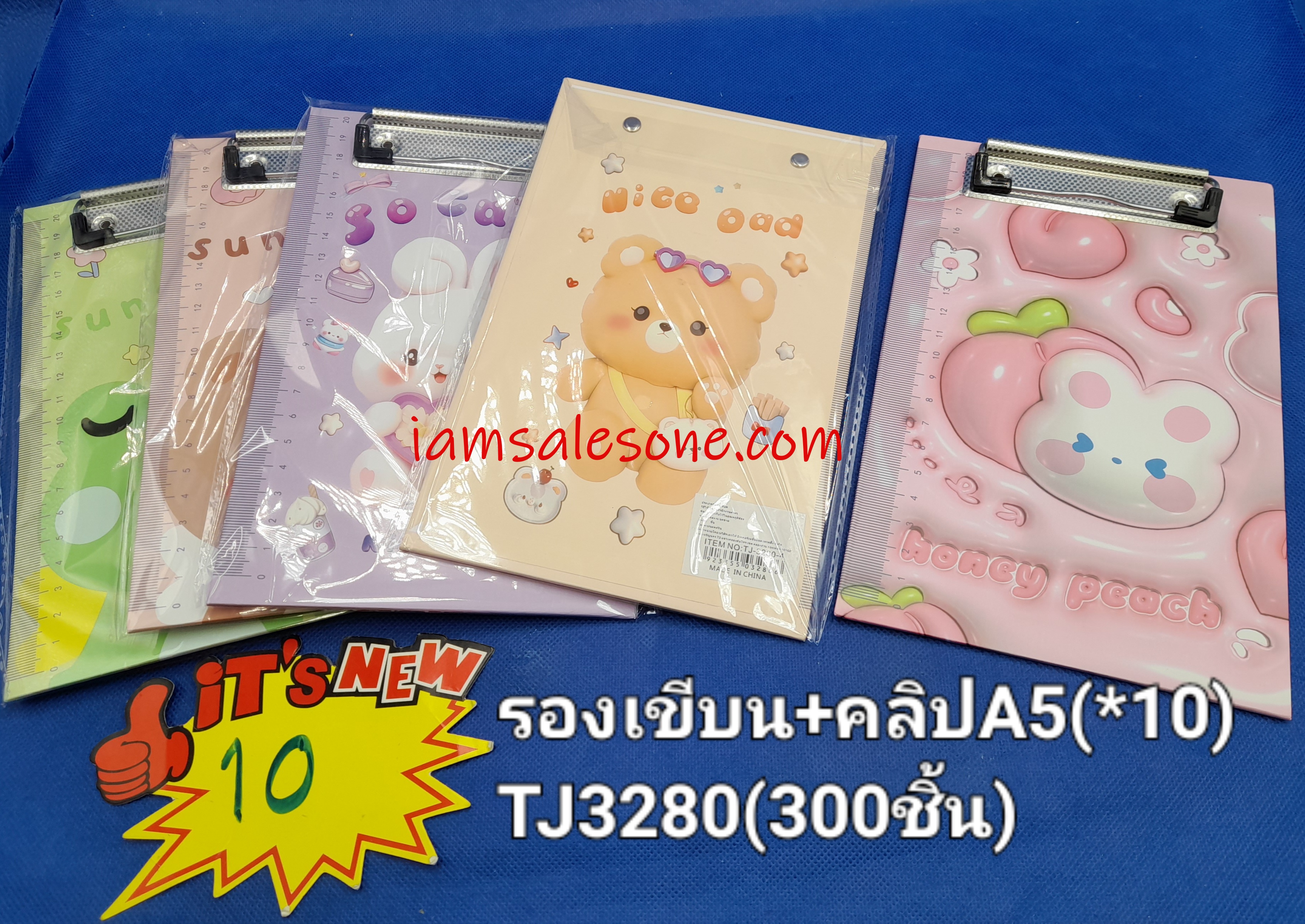 10 รองเขียน+คลิป A5 TJ3280 (10ชิ้น)