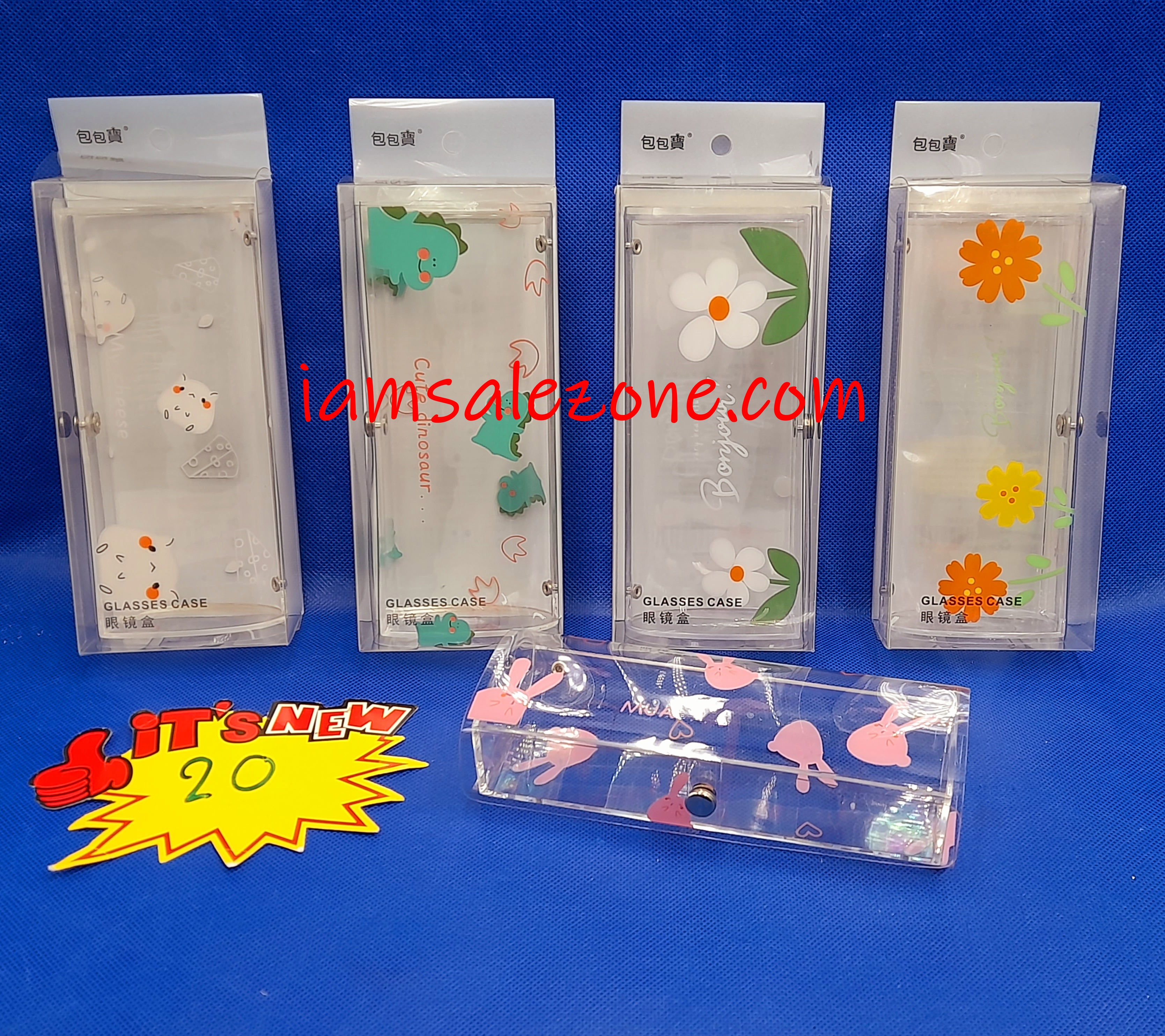 20 กระเป๋าแว่นกระุมใหญ่กล่องใส #595 (4ชิ้น)