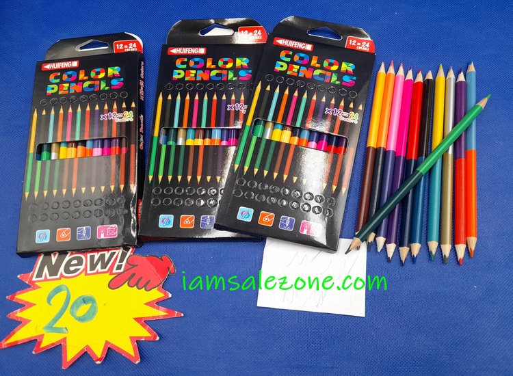 20 สีไม้ 2 หัว กล่องดำ OJ0250 (โหล)