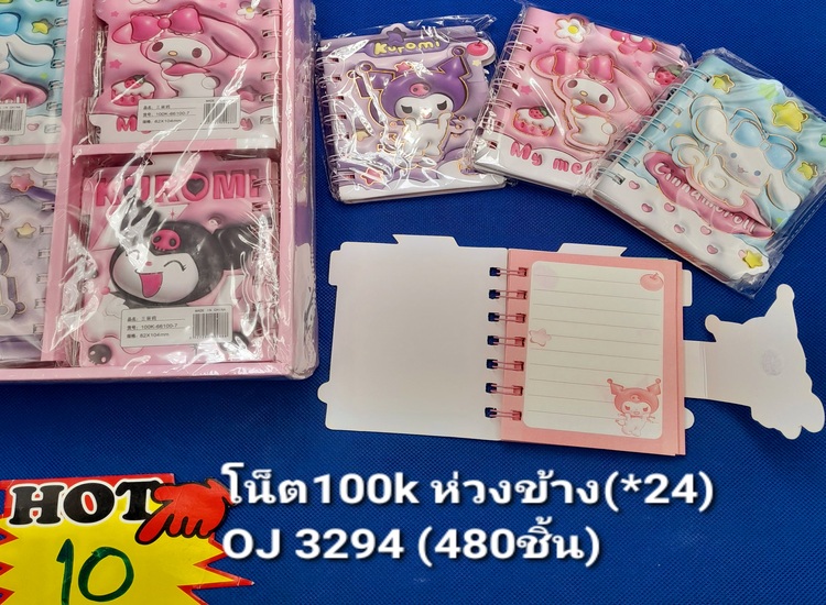 10 โน๊ต 100 K ปกพับห่วงข้าง OJ3294 (24ชิ้น)