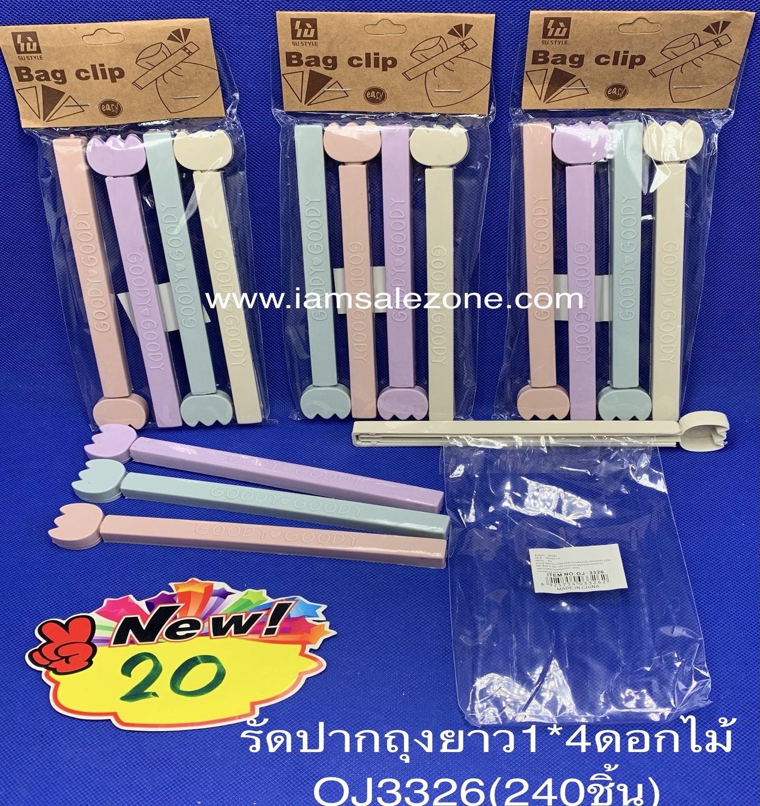 20 รัดปากถุงไบโอ 1*4 ดอกไม้ OJ3326 (โหล)