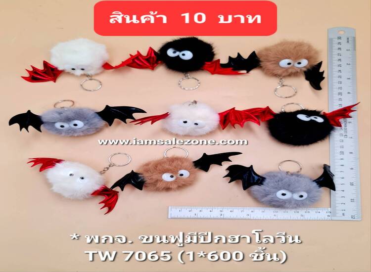 10 พวงกุญแจขนฟูมีปีกฮาโลวีน TW7065 (โหล)